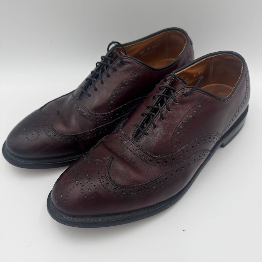 Allen Edmonds Chester 1993 Mens Size 8.5 D Dark Cherry Leather Wingtip Shoes USA